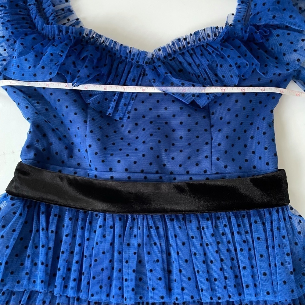 Ravasa & Vanessa Trendol Blue & Black Dot Dress Medium - Picture 5 of 14